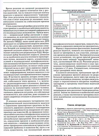 Статья «Определение и тренировка индивидуальных особенностей реакции водителя как средство повышения безопасности дорожного движения» - стр.4